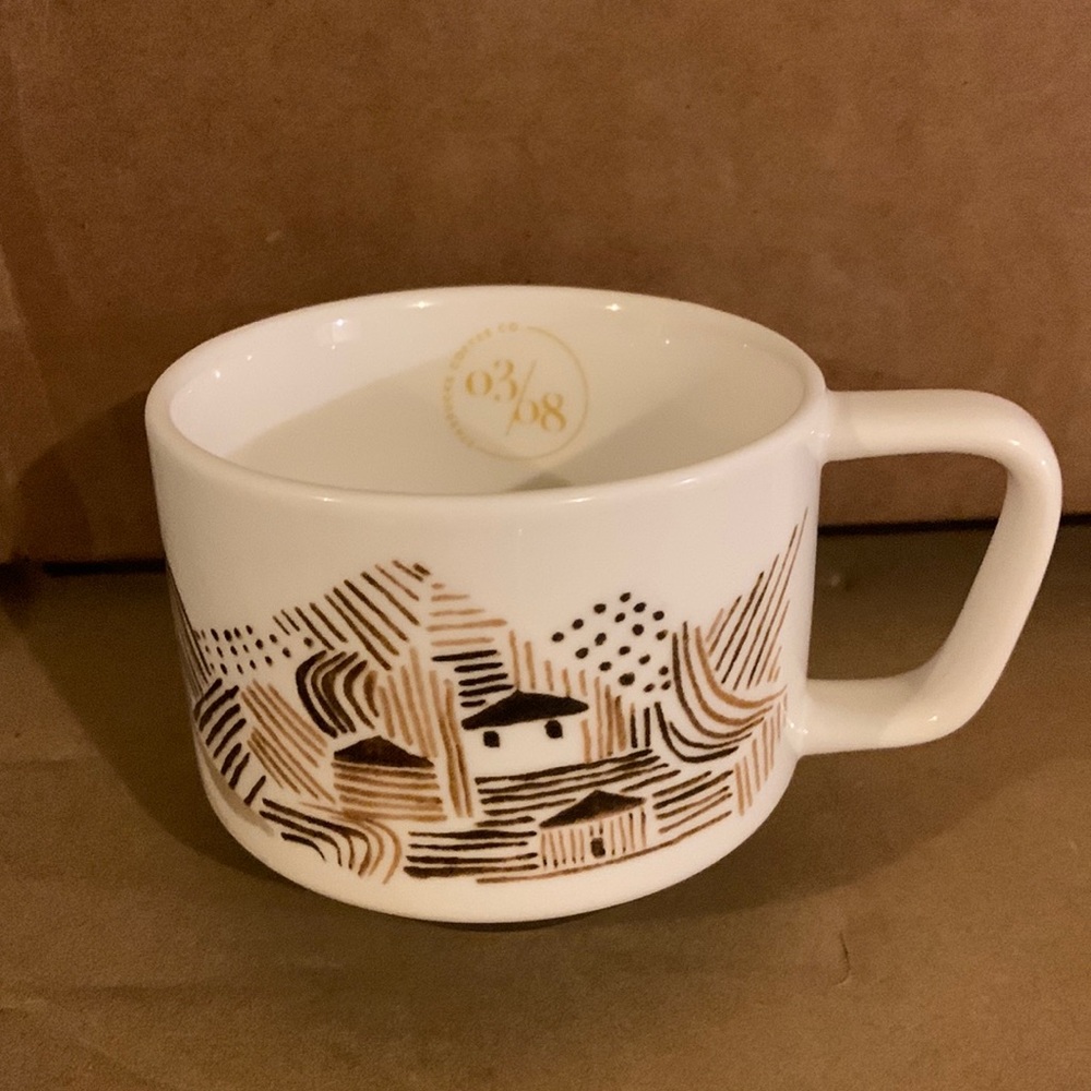 Starbucks 2014 Artisan Series 03/08 Limited Edition 12oz Coffee Mug, White/Brown